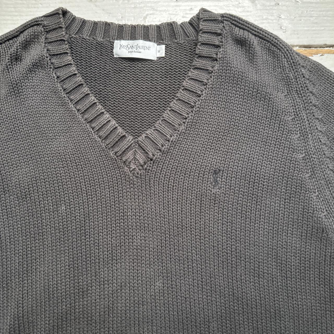 Yves Saint Laurent YSL Grey Cable Knit Jumper