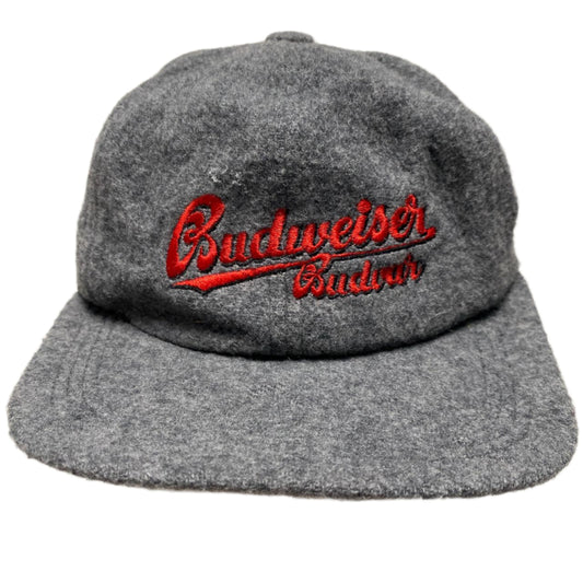 Budweiser Grey Wool and Red Embroidery Cap