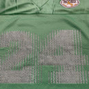 Rodeo Warehouse Green Yellow and White Diamante Rhinestone NFL Football Womens Oversized Jersey (L)
