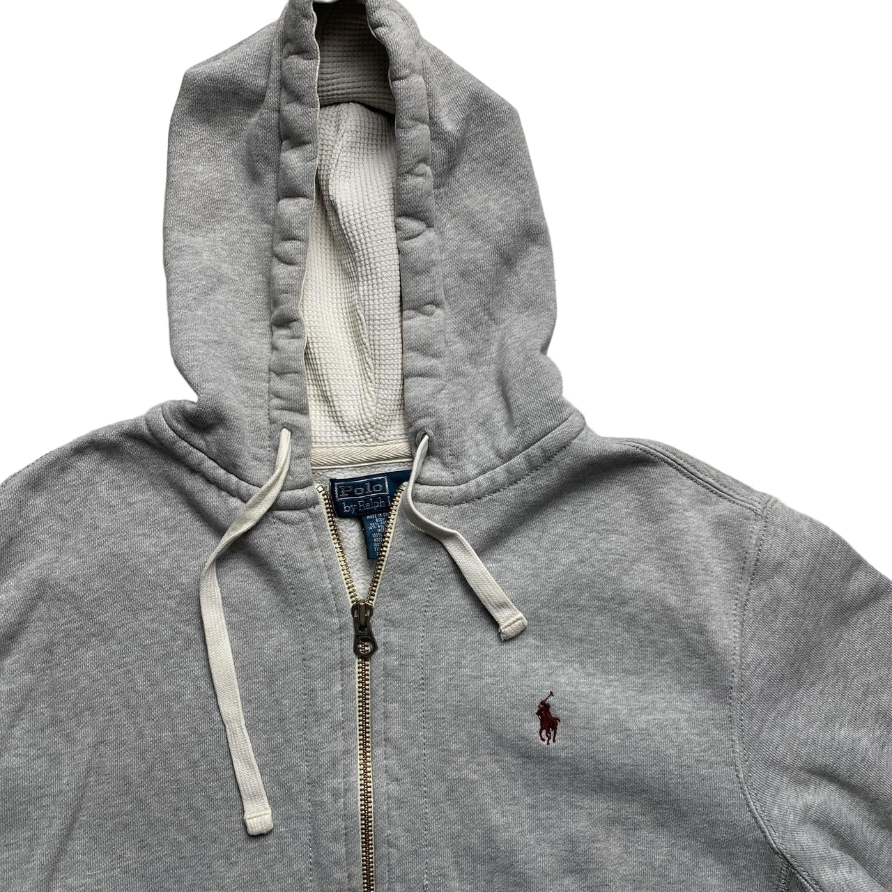 Polo Ralph Lauren Grey and Burgundy Pony Hoodie (L)