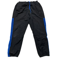 Adidas Black and Blue Stripe Shell Trackpant Bottoms (M)