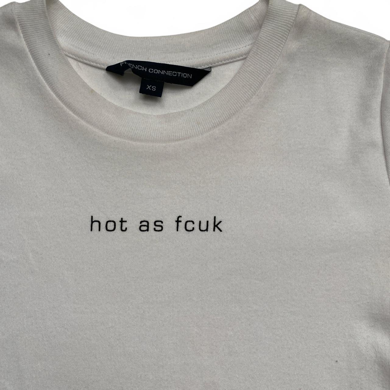 Hot as FCUK French Connection Womens White and Black Baby Tee Shirt (XS)
