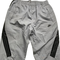 Nike Silver and Grey Swoosh Baggy Vintage y2k Shell Trackpant Bottoms (M)