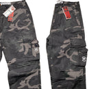 Criminal Damage Dark Green Camouflage Baggy Cargo Combat Trousers (28W/30W)