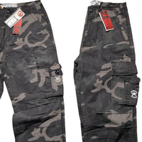 Criminal Damage Dark Green Camouflage Baggy Cargo Combat Trousers (28W/30W)