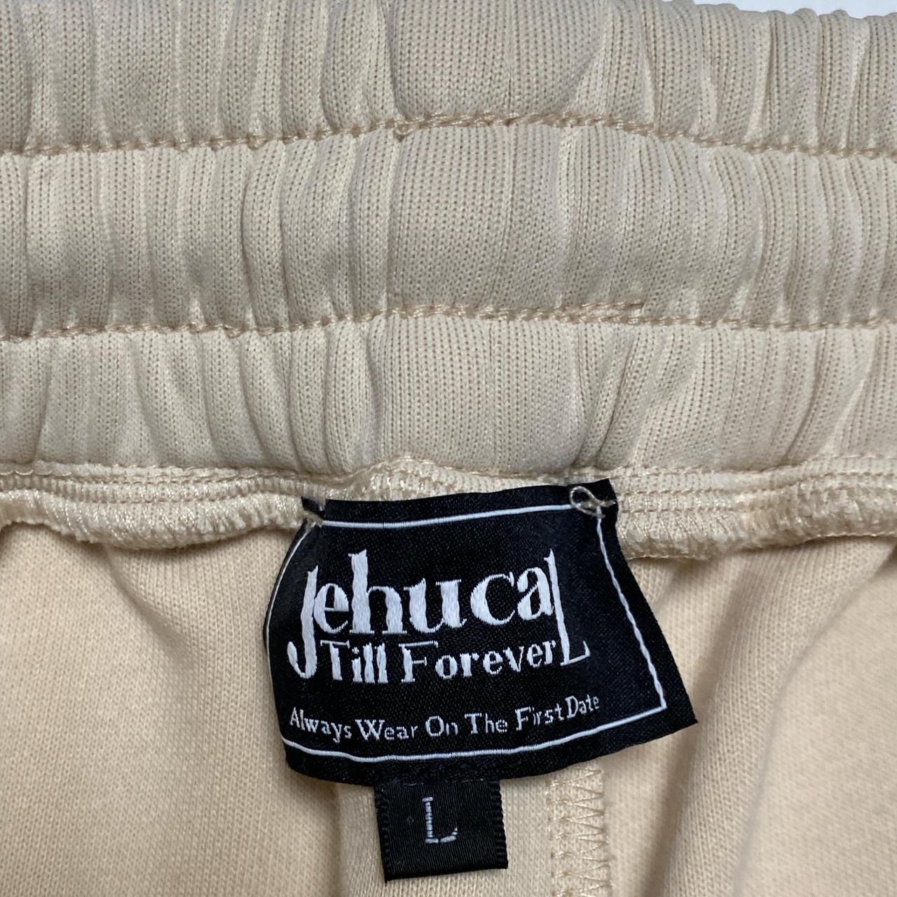 Jehucal Cream and Brown Baggy Trackpant Joggers (L)