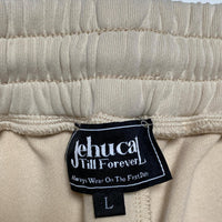 Jehucal Cream and Brown Baggy Trackpant Joggers (L)
