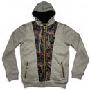Raw Blue Grey and Floral Zip Hoodie