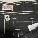 True Religion Womens Black and White Contrast Big Stitch Cargo Trousers (28W)