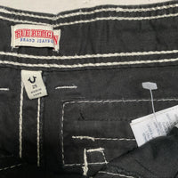 True Religion Womens Black and White Contrast Big Stitch Cargo Trousers (28W)