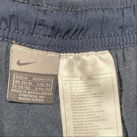 Nike Navy and White Double Swoosh Shell Trackpant Nylon Bottoms (M)