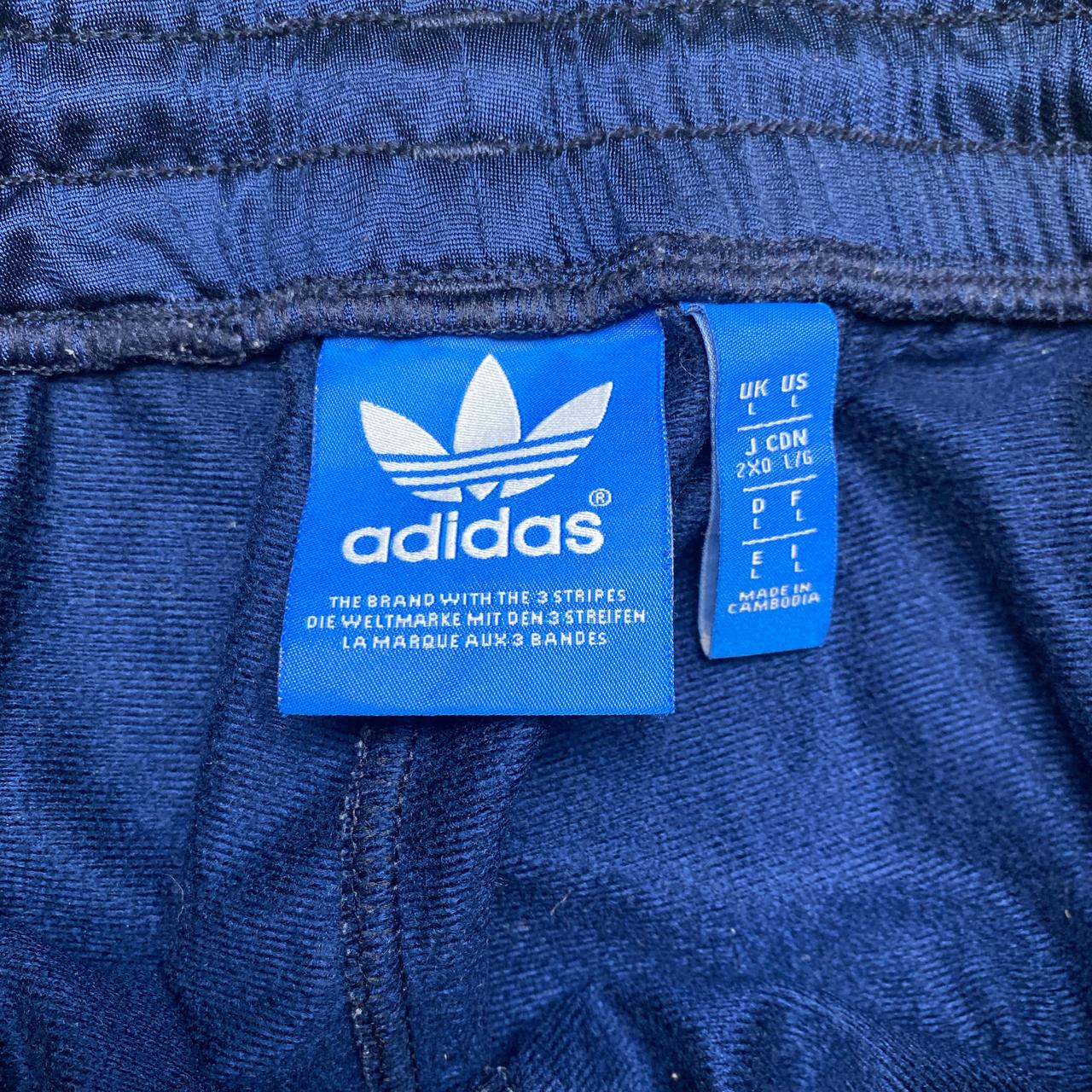 Adidas SST Navy and White 3 Stripe Joggers (L)