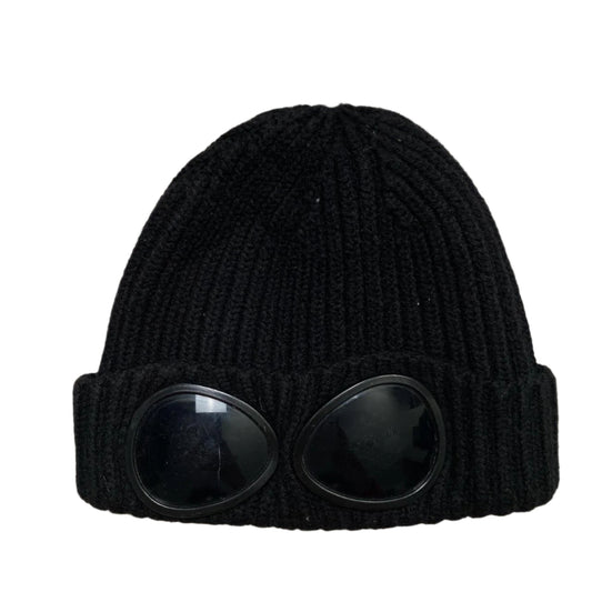 CP Company Black Goggle Beanie Hat