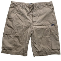 Nike Vintage y2k Baggy Cargo Shorts Cream and Grey Swoosh (XL)