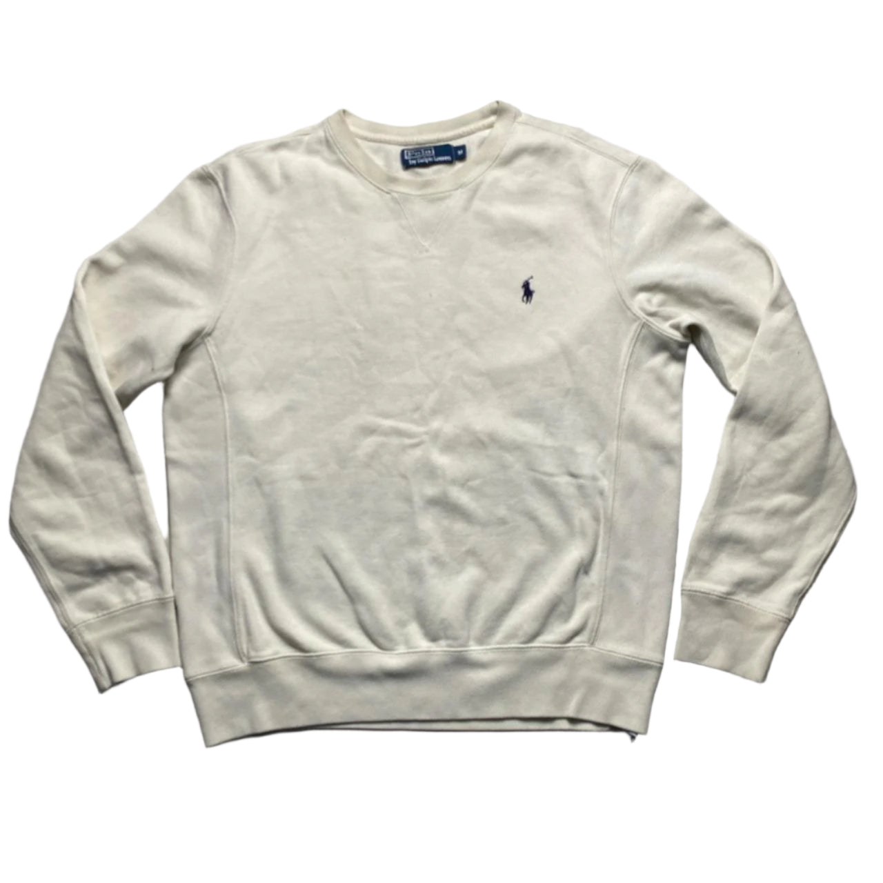 Polo Ralph Lauren Cream White Navy Pony Jumper (M)