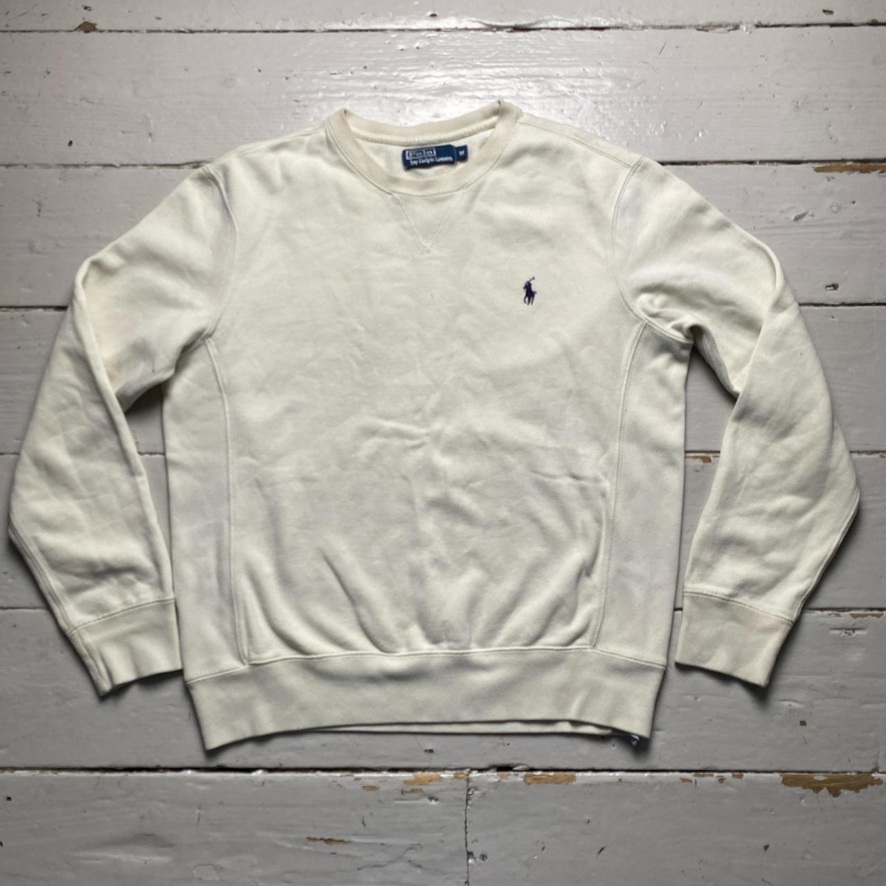 Polo Ralph Lauren Cream White Navy Pony Jumper