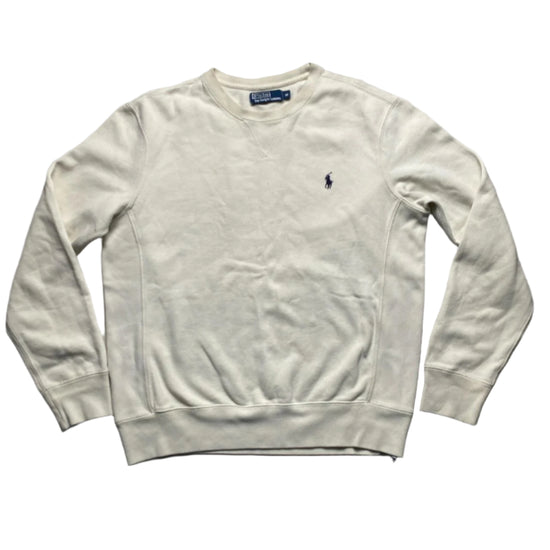 Polo Ralph Lauren Cream White Navy Pony Jumper (M)