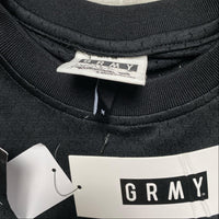 Grimey Black and Green Clovers Long Sleeve Football Jersey (M)