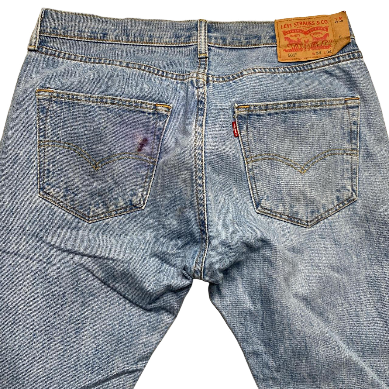 Levis 501 Vintage Baggy Light Blue Jeans (34W)