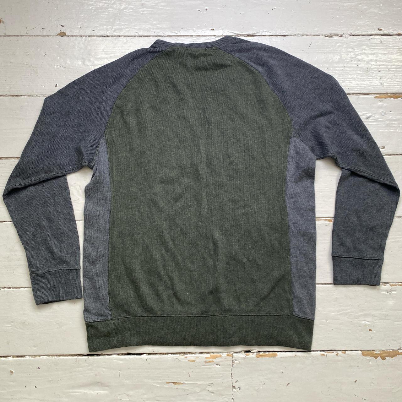 DKNY Khaki Green and Grey Jumper