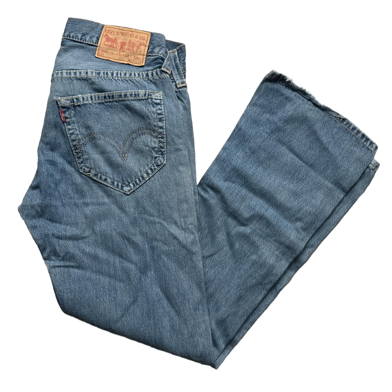 Levis 907 Vintage Flared Baggy Distressed Jeans (34W)
