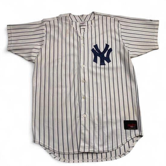 New York Yankees Vintage 90’s y2k White and Navy Pinstripe Baseball Jersey (XL)