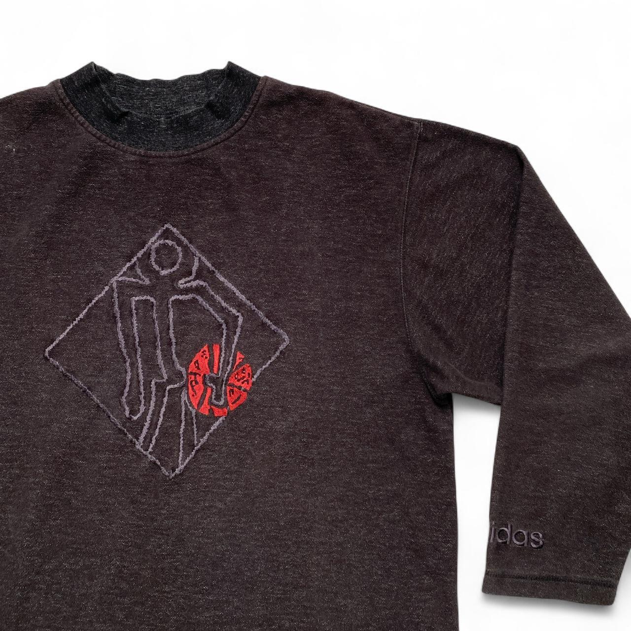 Adidas Vintage 80’s 90’s Basketball Jumper Grey and Red Embroidery (M)