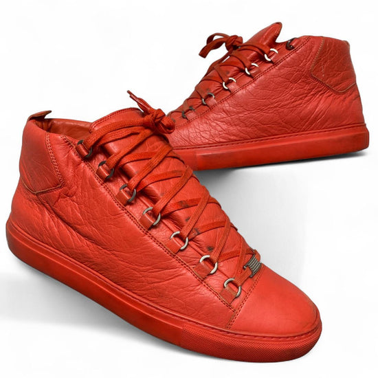 Balenciaga Arena Red Leather High Top Trainers (UK 9)