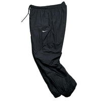 Nike Black and White Swoosh Shell Trackpant Baggy Bottoms (L)