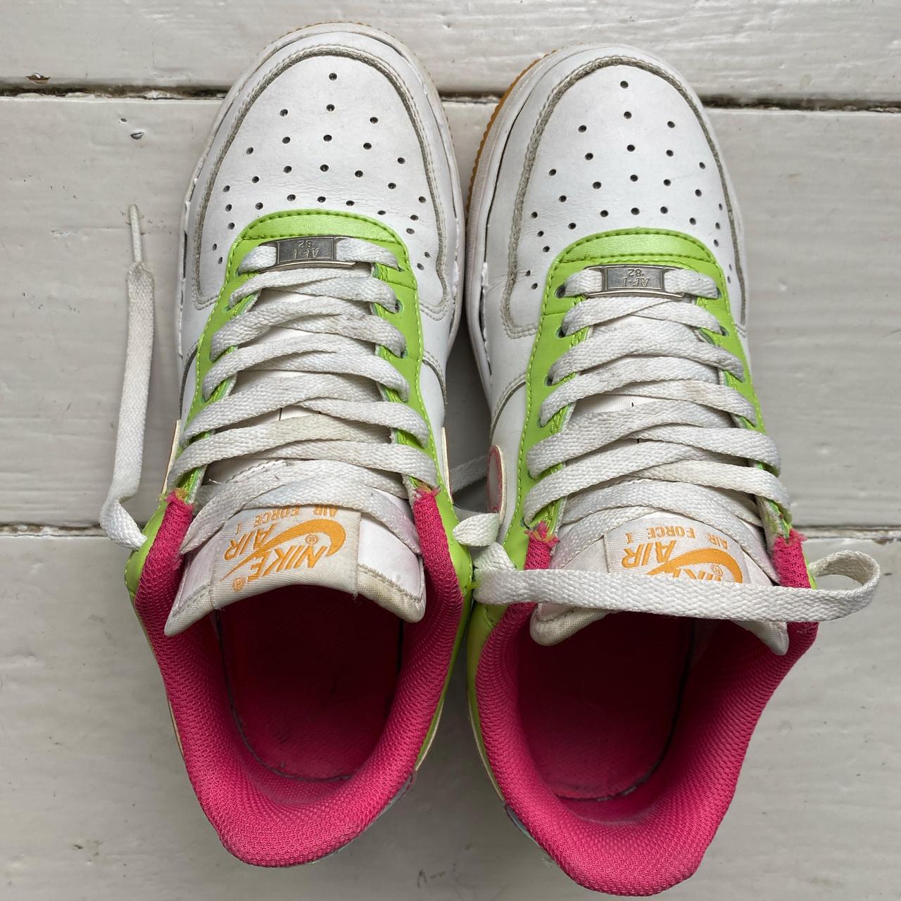 Nike Air Force 1 Vintage White Green and Pink