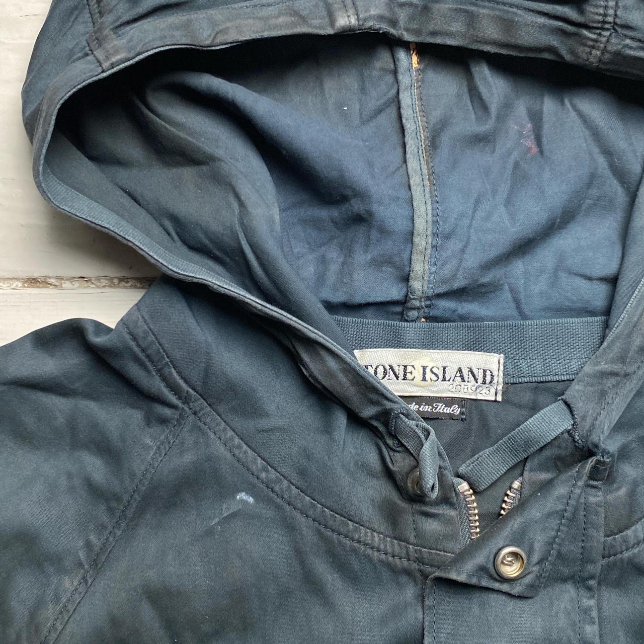 Stone Island 2002 Vintage Raso Gommato Lightweight Navy Jacket