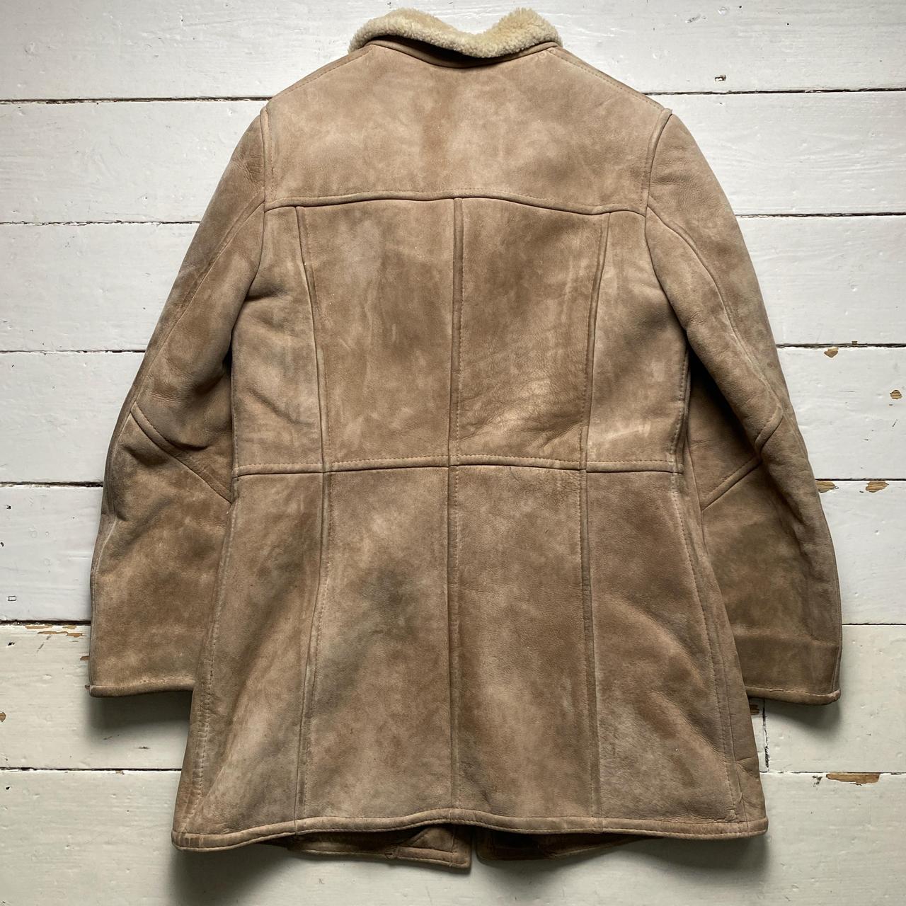 O’Ned Vintage Sheepskin Light Brown Long Coat