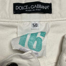 Dolce & Gabbana White and Silver Plaque Jeans (W 34)