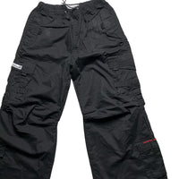Criminal Damage Black and Red Cargo Baggy Combat Trousers (S)