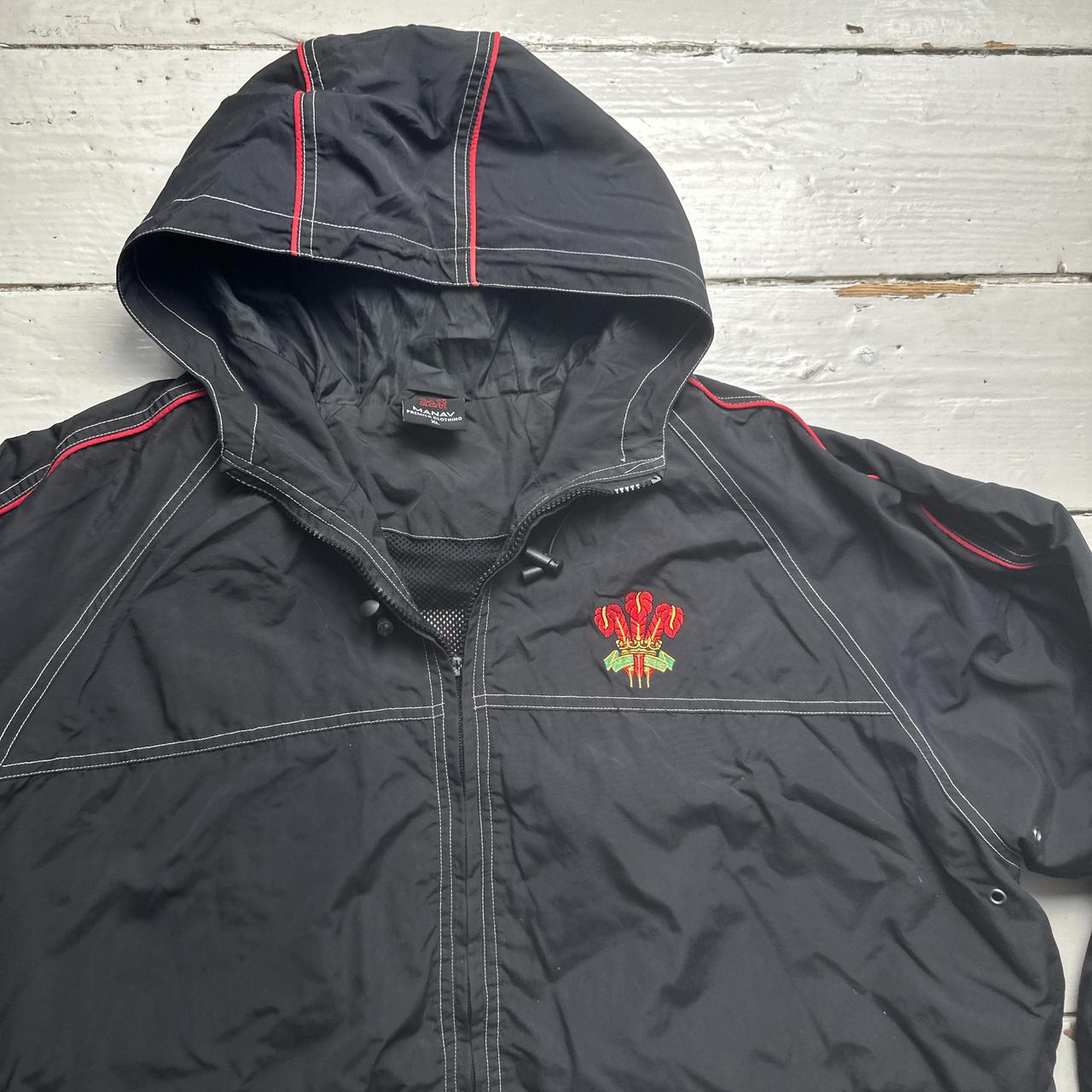 Wales Rugby Windbreaker Jacket Black and Red