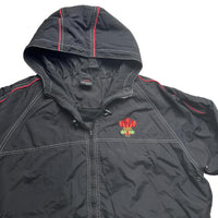 Wales Rugby Windbreaker Jacket Black and Red )XL)