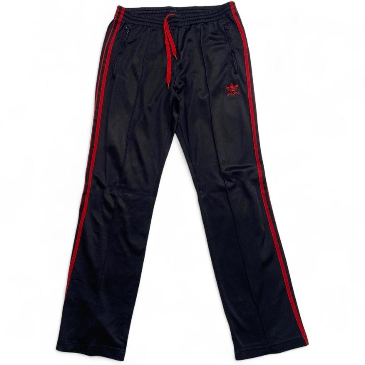 Adidas Originals Black and Red Tracksuit Bottoms (M)