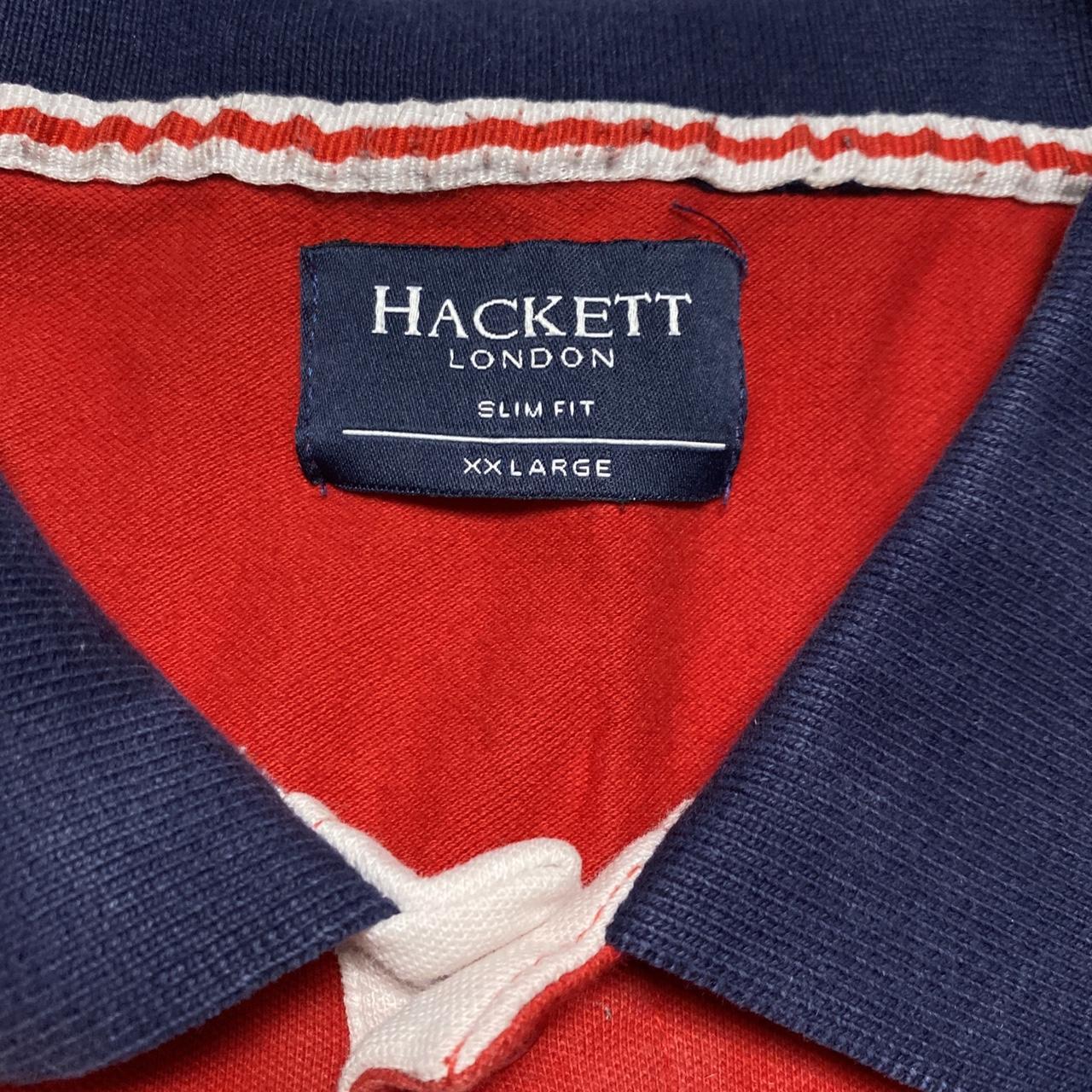 Hackett London Army Polo Team Vintage Polo Shirt Red and White (L)