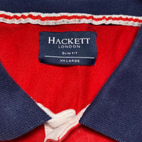 Hackett London Army Polo Team Vintage Polo Shirt Red and White (L)
