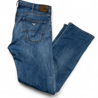 Armani Jeans J21 Light Blue Denim Straight Fit Jeans (36W)