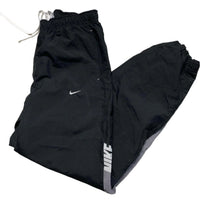 Nike Vintage Club Spellout Black and White Shell Trackpant Baggy Bottoms (M)