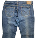 Levis 518 Super Low Bootcut Baggy Blue Faded Stonewash Jeans (38W)