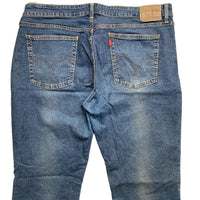 Levis 518 Super Low Bootcut Baggy Blue Faded Stonewash Jeans (38W)