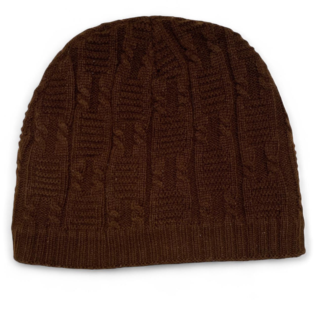 Nike Brown Cable Knit Beanie Hat
