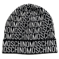 Moschino Monogram Black and White Beanie Vintage Hat