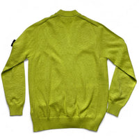 Stone Island Fluorescent Highlighter Yellow Lime Button Up Cardigan Jumper (L)