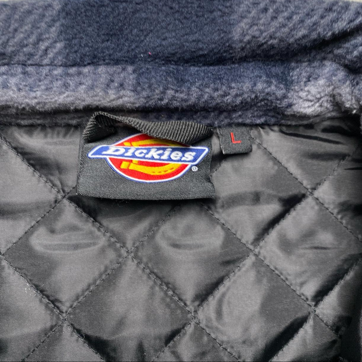 Dickies Checkered Thick Quilted Shirt Jacket (L)