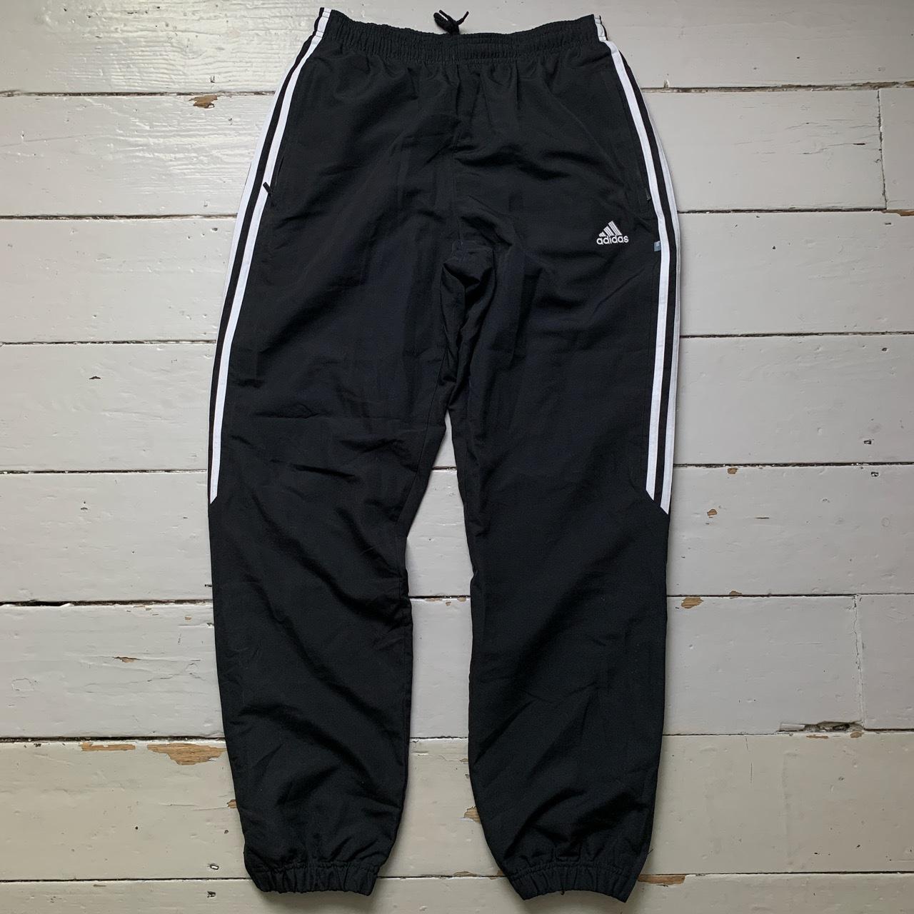 Adidas Black and White Shell Trackpant Baggy Bottoms