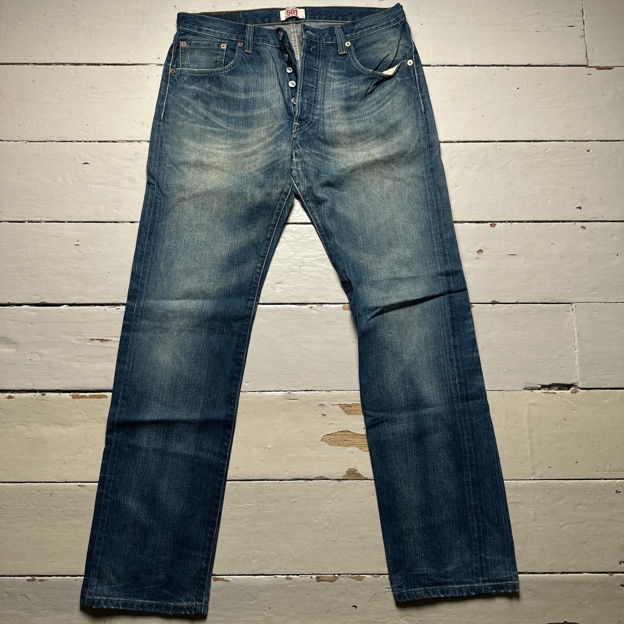 Levis 501 Navy Stonewashed Vintage Baggy Jeans