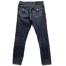 True Religion Casey Womens Grey Big Pink and White Stitch Jeans (27W)